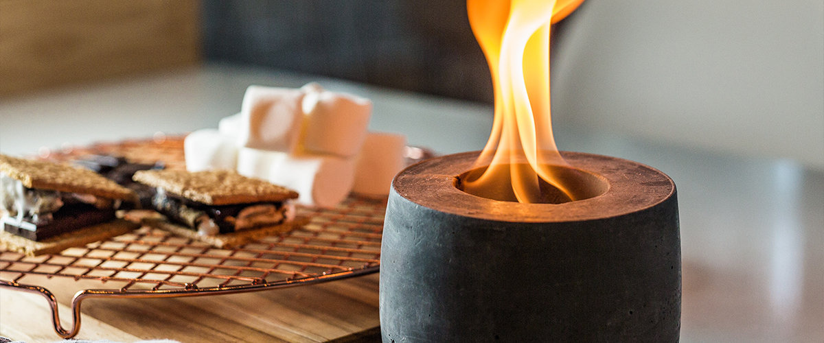 Small gas fire pit.
