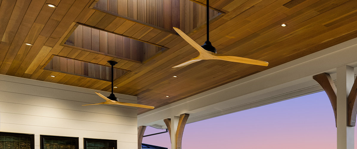 Outdoor fans overtop living area