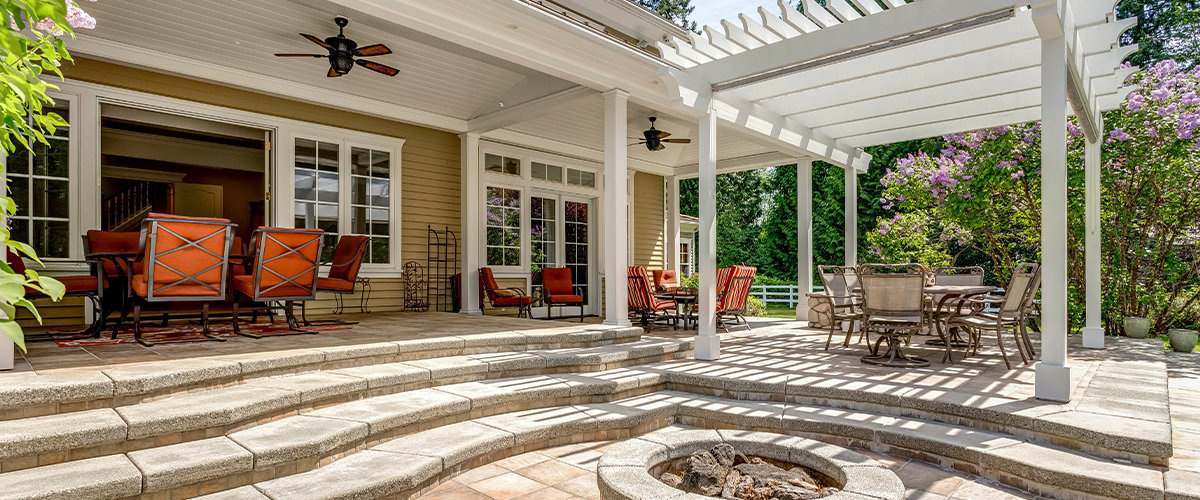 Pergola attached to house