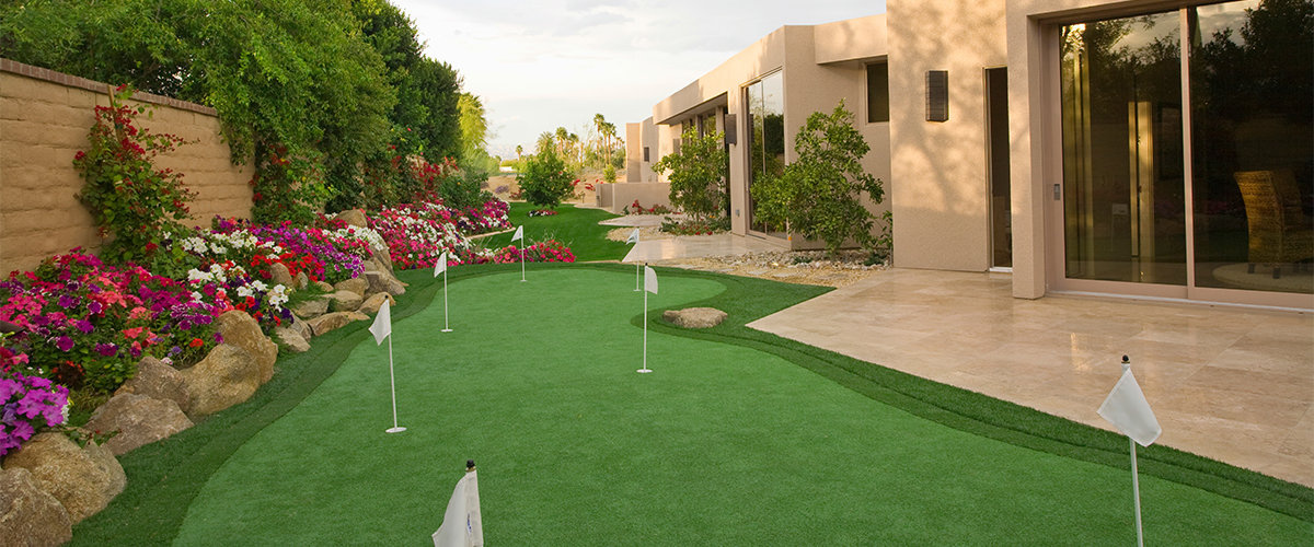 Putting course in backyard